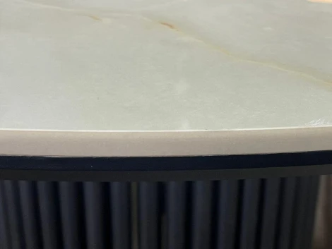 Стол DikLine AKR120 Керамика глянец Ostra Bianco/подстолье черное/опоры черные (2 уп.) арт.00-00075272