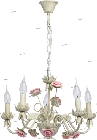 Подвесная люстра DeMarkt Букет 421015005 (220V, на цепи, подсвечник, свеча, цветы, листья, розы)