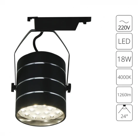 Трековый светильник Arte Lamp Cinto A2718PL-1BK
