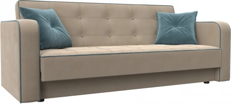 Диван-книжка Тур (Бежевый,Бирюзовый/Велюр) Лига Диванов арт.126122