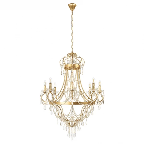 Подвесная люстра со стеклянными подвесками в форме подсвечника Loft It Foil 10430/8 (220V, на цепи, подсвечник, свеча)