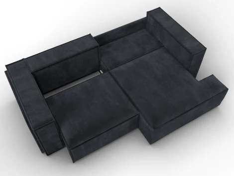 Диван угловой Лига-061 угол правый (ДСП,Брус,Фанера,Велюр/Темно-серый) Лига Диванов 131153