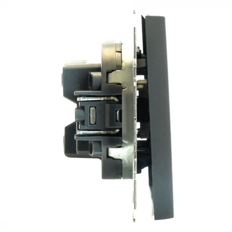 Выключатель одноклавишный (черный уголь, soft touch) Stekker Эмили 49839