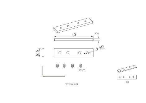 Соединитель для магнитного шинопровода Crystal Lux UX5 CLT 0.206 05 BL