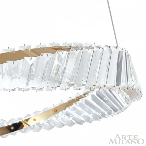 Подвесной светильник Arte Milano Venezia 318311/D400 GD (регулировка яркости, LED, 220V, хрусталь, пульт управления, на тросе, кольцо)