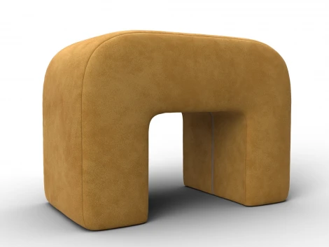 Пуф 008 (ДСП,Брус,Фанера,Велюр/Желтый) Лига Диванов 132520