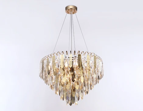 Подвесная люстра каскадная Ambrella TRADITIONAL TR5258 (220V, хрусталь, на тросе)
