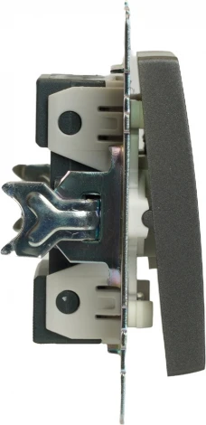 Выключатель двухклавишный с подсветкой (графит) Stekker Катрин 49409