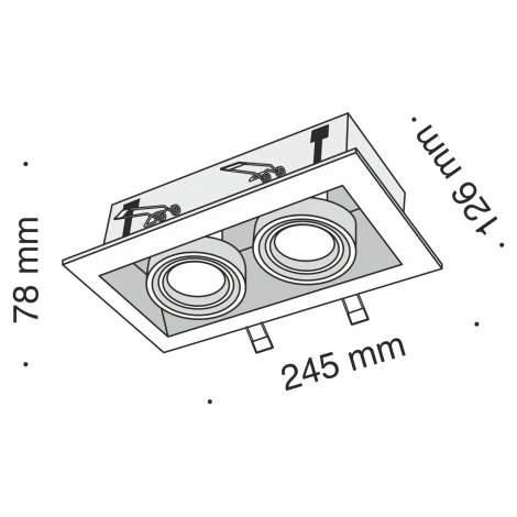 Встраиваемый светильник Metal Modern GU10 2x50Вт Maytoni Technical DL008-2-02-S (220V)