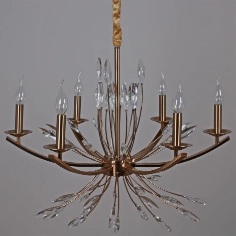 Подвесная люстра ILLUMICO IL2307-6POR-39 GD (на цепи, подсвечник, свеча)