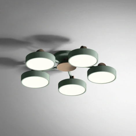 Потолочная люстра Move 5 Green Imperiumloft Move_01 (178250-26) (LED, 220V, пульт управления, круглые)