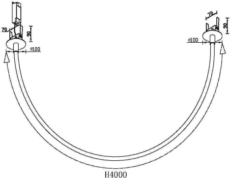 Подвесной светильник с гибким неоном Tau MOD146PL-L40B3K Maytoni (LED, 220V)