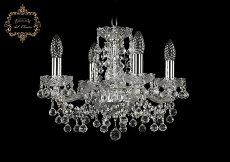 Подвесная люстра Art Classic 11.26 11.26.4.141.Cr.B (220V, хрусталь, на цепи, подсвечник, свеча)