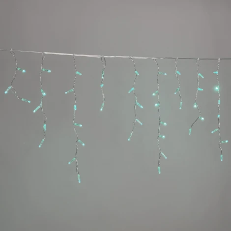 Гирлянда Бахрома с колпачком 3,1 x 0,5 м Аква 220В, 120 LED, провод прозрачный  ПВХ, IP65 Laitcom PIL120CAP-10-2A