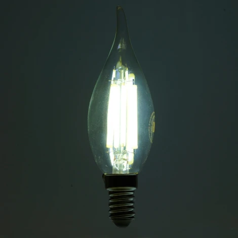 Лампа светодиодная филамент C35T свеча на ветру 8W 175-265V E14 6400К Feron LB-1218 51267
