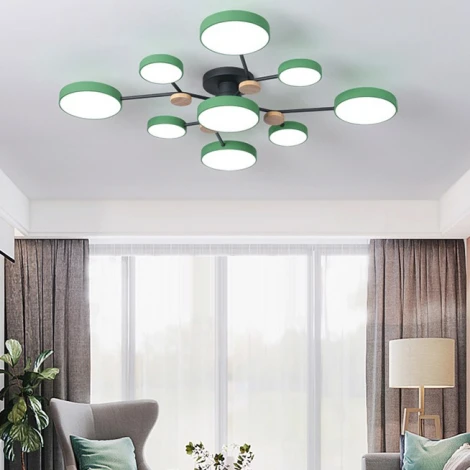 Потолочная люстра на штанге Gamma D98 Green Imperiumloft Gamma01 (223772-23) (LED, 220V, пульт управления, круглые)