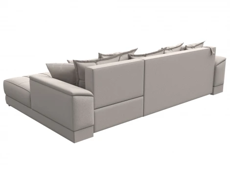 Диван угловой НордСтар правый угол (ДСП,Брус/Пластик/Замша/Бежевый) Лига Диванов 128213