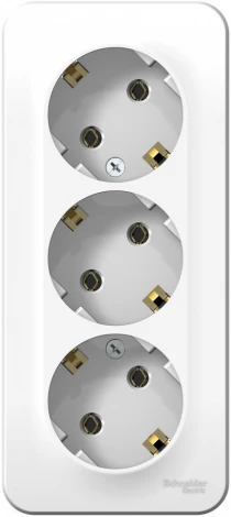 Розетка накладная тройная с заземлением (белый) Systeme Electric Blanca BLNRA010311