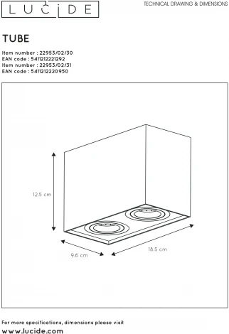 Потолочный светильник круглый Lucide Tube 22953/02/31 (220V)