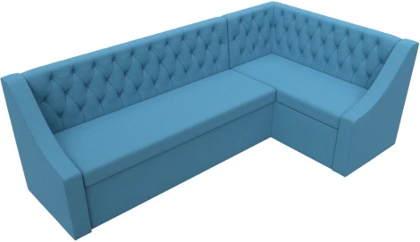Диван кухонный угловой Мерлин правый угол (Голубой/Рогожка) Лига Диванов арт.123228