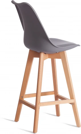 Стул барный TULIP BAR (mod. C1014H-1) (Пластик,Дерево /Серый)
