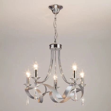 Подвесная люстра Eurosvet Adelia 60064/5 хром (220V, хрусталь Strotskis, на цепи)