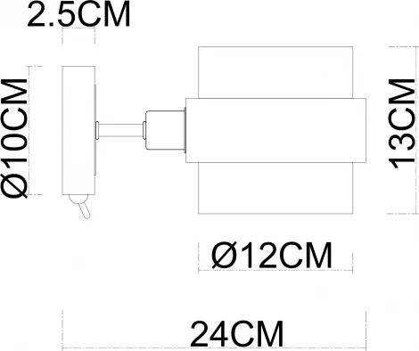 Бра Arte Lamp Carlo A8205AP-1BK (220V, выключатель)
