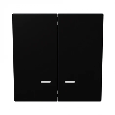 Выключатель двухклавишный с подсветкой (черный матовый) Jasmart FD FD3023NPBM