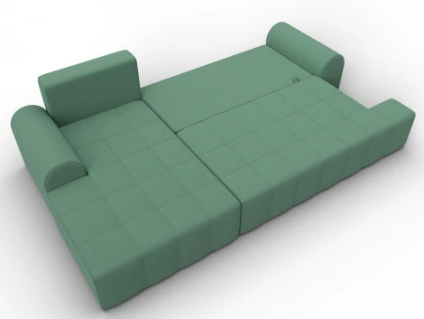 Диван угловой Лига-080 угол левый (ДСП/Пластик/Рогожка/Зеленый) Лига Диванов 134744L