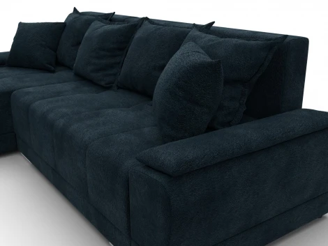 Диван угловой Лига-119 угол левый (ДСП,Брус,Фанера,ЛДС,Велюр/Графит) Лига Диванов 137098L