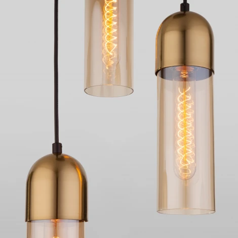 Подвесной светильник Eurosvet Airon 50180/3 янтарный (220V, на проводе)