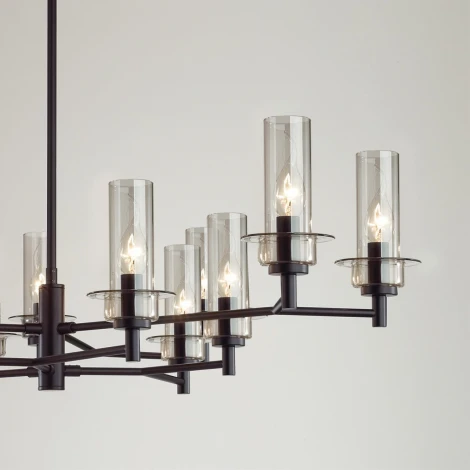 Потолочная люстра на штанге Lumion Madonna 6555/12C черный/дымчатый/металл/стекло E14 12*40W 220V