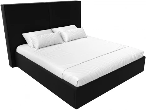 Кровать интерьерная Аура 180 (Черный/Экокожа) Лига Диванов арт.120549