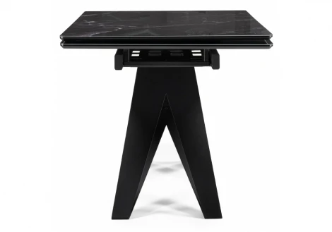 Кухонный стол Notta Блэкберн 140(200)х80 черный мрамор / черный