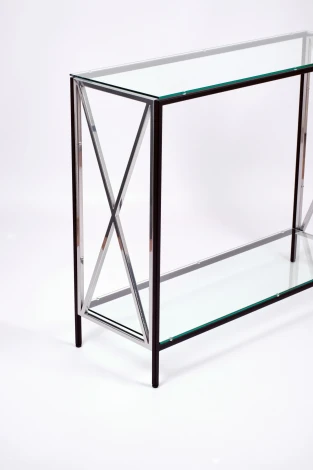 Консольный стол AllConsoles 1031-CB_S clear черный муар, серебряный