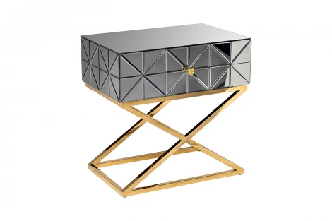 KFG090 Тумба с матовой зерк.отделкой каркас металл. 60*40*60см Garda Decor