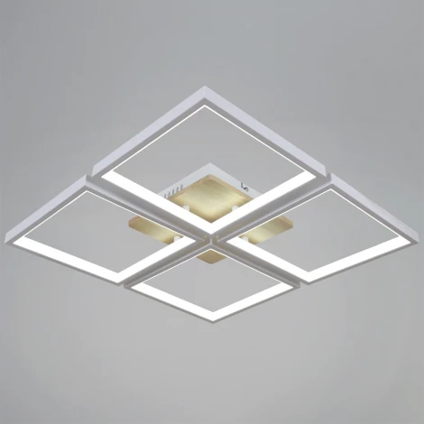 Потолочная люстра светодиодная на штанге с пультом с регулировкой цветовой температуры, яркости и ночным режимом Reluce 78560-0.3-04 WH+WOOD