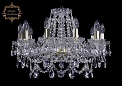 Подвесная люстра Art Classic 11.25 11.25.10.200.Gd.Sp (220V, хрусталь, на цепи, подсвечник, свеча)