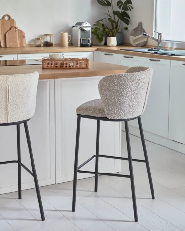 Барный стул La Forma (ex Julia Grup) Ciselia (Серый/ Металл,Пена,Фанера,Сталь)