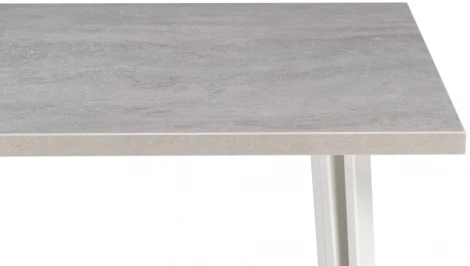 Стол деревянный Денвер Лофт 120 25 мм бетон / белый матовый 506940 Woodville