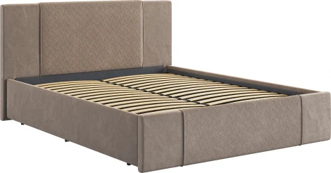 Кровать с основанием Хлоя 160х200 см Mebelson (ДСП,Ткань/Латте) арт.ZO.KM1.6-24.2763