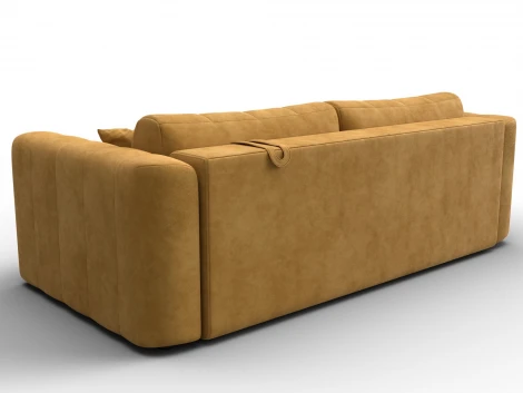 Диван прямой Лига-062 НПБ (ДСП,Фанера,ХДФ/Пластик/Велюр/Желтый) Лига Диванов 130266