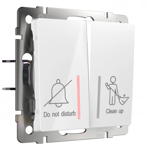 Выключатель двухклавишный для отелей (белый) Werkel W1120801 (a054307)