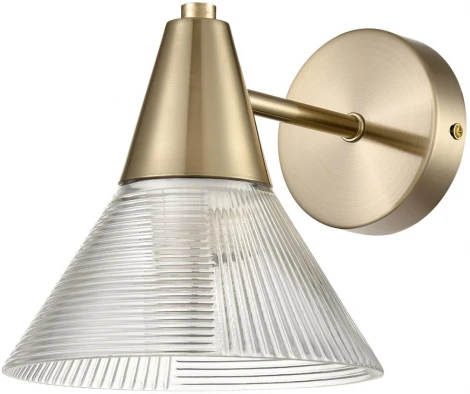 Бра Lumion Corne 6596/1W латунь титаниум/прозрачный, металл/стекло E27 1*60W 220V