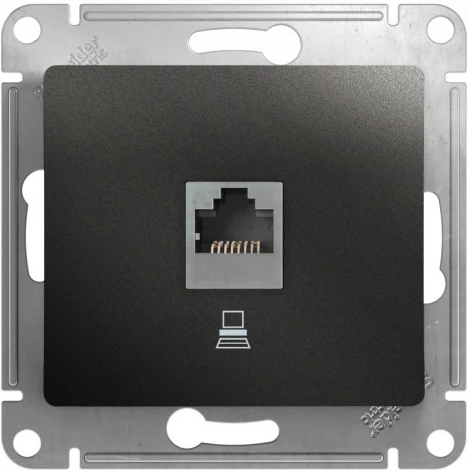 Розетка встраиваемая Ethernet RJ-45 (антрацит) Systeme Electric Glossa GSL000781K