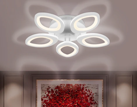 Потолочная люстра Ambrella Acrylica FA4492 (регулировка яркости, LED, 220V, пульт управления, цветы)