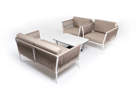 "Касабланка" лаунж-зона плетеная из роупа 4-местная, цвет серо-коричневый 4SIS арт.УТ-00007280