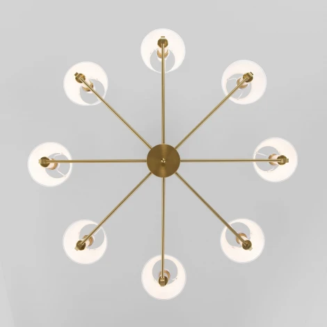 Потолочная люстра Wi-Fi на штанге Eurosvet Conso 60145/8 латунь (220V, управление смартфоном, голосовое управление, умный дом - Minimir Home, Алиса, Маруся, Салют)