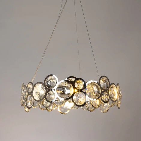 Подвесная люстра Arte Lamp Sarah A1062SP-6CC (220V, хрусталь, на тросе, круглые)