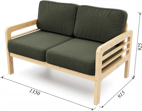 Диван Arsko прямой Бергер М сосна велюр зеленый